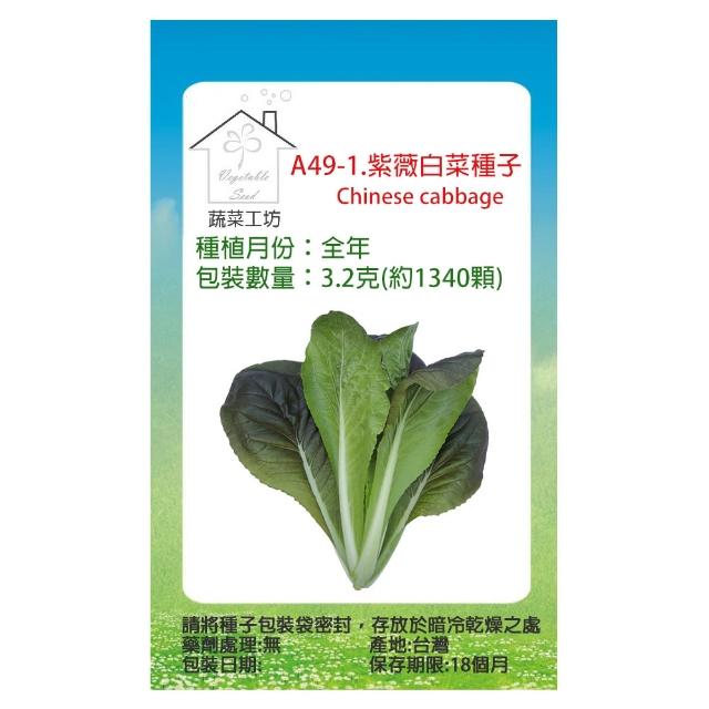 【蔬菜工坊】A49-1.紫薇白菜種子3.2克(約1340顆)