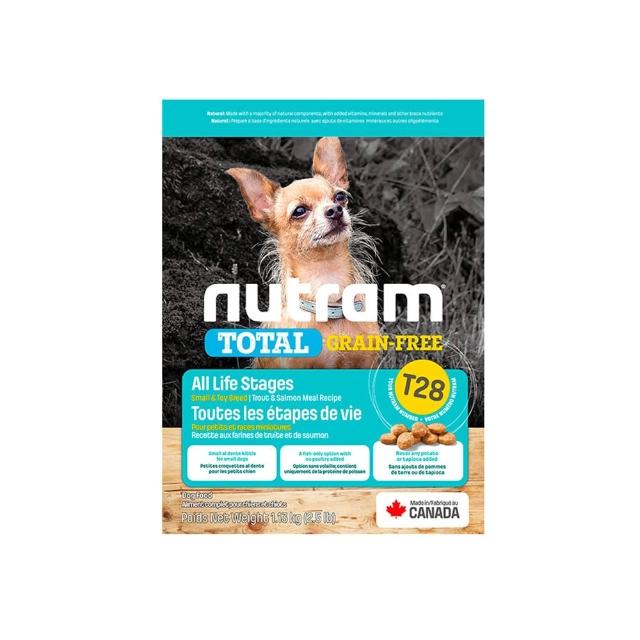 【Nutram 紐頓】T27/T28/T29無穀全能系列狗飼料1.13kg/2.5lb(火雞/鮭魚/羊肉/小顆粒、狗糧)