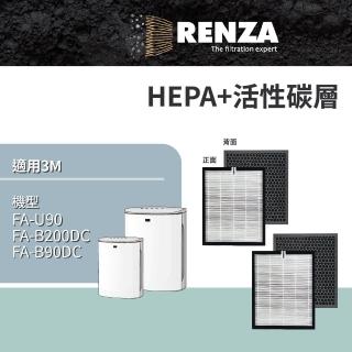 【RENZA】濾網 2入裝 適用3M FA-U90 FA-B200DC FA-B90DC(可替代U100-F U100-ORF)