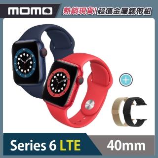 Apple 蘋果金屬錶帶超值組★【Apple 蘋果】Apple Watch Series6 40公釐 LTE版 鋁金屬錶殼搭配運動錶帶(S6 LTE40)