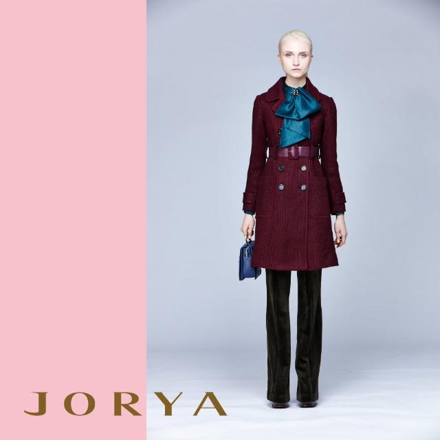 【JORYA】H1600901倫敦靈魂雙排釦皮帶設計大衣外套