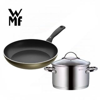 【德國WMF】PERMADUR義大利製不沾鍋平底煎鍋28cm+湯鍋3.5L