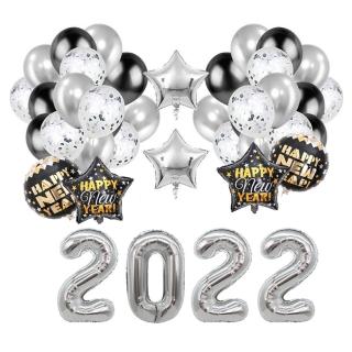 質感銀色2022跨年氣球套組1組(生日氣球 派對 氣球 跨年 新年)
