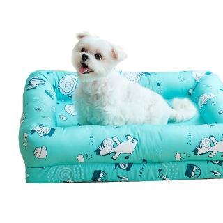 【奶油獅】台灣製造-森林野餐-寵物記憶床墊-中40*60cm-10kg以下適用(藍)