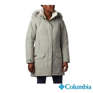 【Columbia 哥倫比亞】女款- 防水Omni-Heat鋁點保暖550TD羽絨長版外套-灰色(UXR47170GY / 保暖.防水.羽絨)