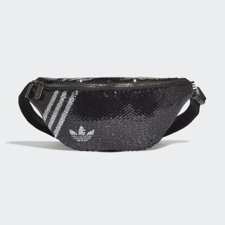 【adidas 愛迪達】WAIST BAG 亮片 黑色 小腰包(GD1856)