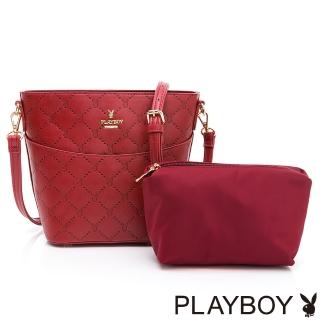 【PLAYBOY】水桶包附長背帶 點點兔系列(紅色)