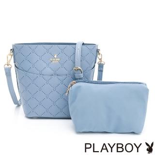 【PLAYBOY】水桶包附長背帶 點點兔系列(淡藍色)