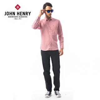 【JOHN HENRY】原色窄管修身牛仔褲-黑