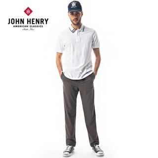 【JOHN HENRY】簡約領圍設計短袖POLO-白