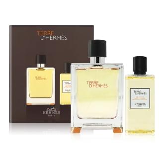 【Hermes 愛馬仕】大地男性淡香水禮盒 航空版(淡香水100ml+沐浴露80ml)