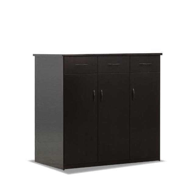 【ASSARI】防潮防蛀塑鋼緩衝三門三抽鞋櫃(寬97x深34x高117cm)