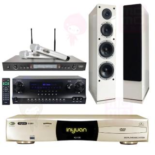 【音圓】點歌機4TB+擴大機+無線麥克風+喇叭(S-2001 N2-150+DW1+SR-928PRO+AS-168白色)