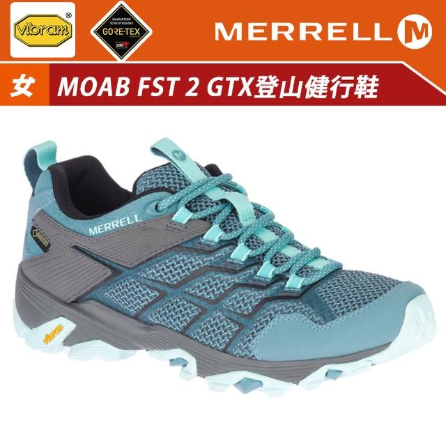 Merrell 女moab Fst 2 Gore Tex登山健行鞋 淺藍灰ml 登山鞋 運動鞋 防水鞋 Momo購物網