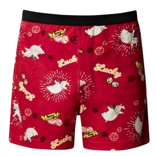 【DADADO】牛轉好運到 適用110-130cm高 男童內褲 舒適寬鬆-四角男褲-GC2101RS(紅)