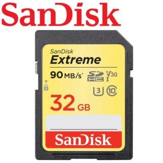 【SanDisk 晟碟】[全新版]SanDisk 晟碟 Extreme SDHC U3 32GB  90MB/s 記憶卡(Sandisk Extreme SDHC 32GB)