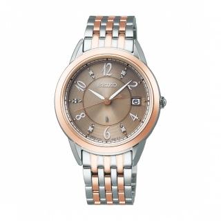 【SEIKO 精工】LUKIA優雅美鑽太陽能腕錶(V147-0CR0Q/SUT402J1)