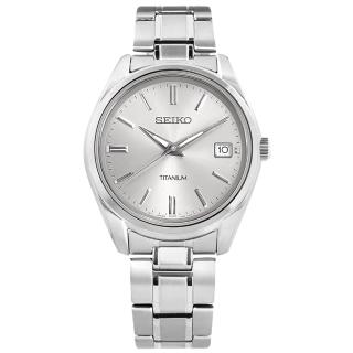 【SEIKO 精工】超輕量 簡約時尚 藍寶石水晶玻璃 日期 鈦金屬手錶 銀色 40mm(6N52-00B0S.SUR369P1)