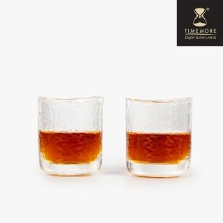 【TIMEMORE 泰摩】錘目紋玻璃咖啡杯兩入組-品茶品酒杯(日式錘目紋 品茗杯 小酒杯 烈酒杯 威士忌杯 茶杯)