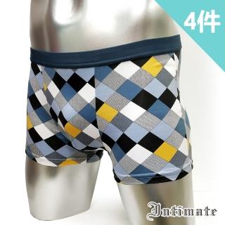 【Intimate 內著】超柔感舒適平口型男褲-菱形(4件組)