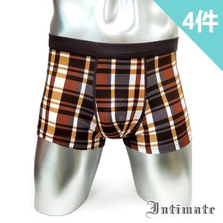 【Intimate 內著】優彈舒棉格紋平口褲-格紋(4件組)