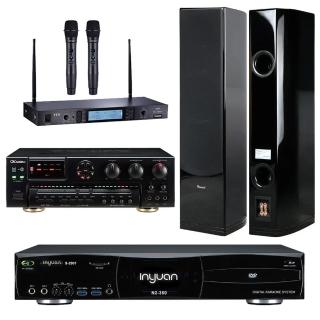 【音圓】點歌機4TB+擴大機+無線麥克風+迴授抑制器+喇叭(S-2001 N2-350+AK-7+MR-865 PRO+RF-28R)