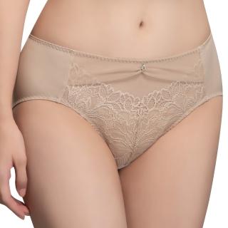 【Swear 思薇爾】撩波鳶尾花系列M-3XL蕾絲中腰三角女內褲(淡漠膚)