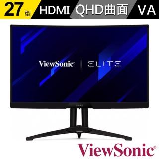【ViewSonic 優派】XG270QC 27型 2K曲面電競螢幕(16:9/VA曲面/165Hz/HDMI/DP/含喇叭)