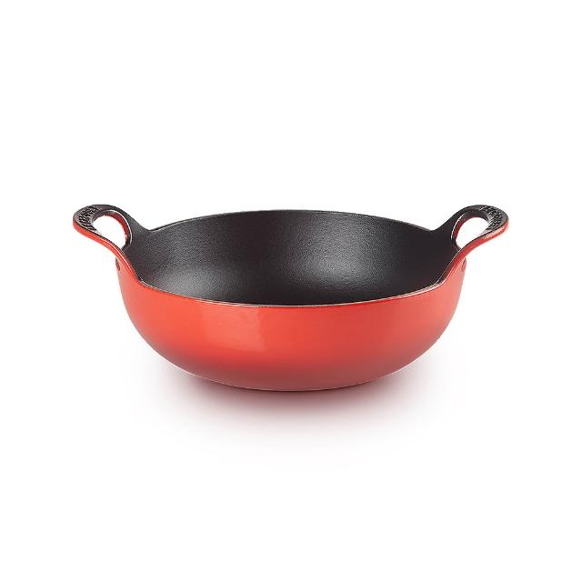 【Le Creuset】琺瑯鑄鐵鍋巴蒂鍋24cm(極光午夜藍/櫻桃紅/迷霧灰/土耳其藍  4色選1)