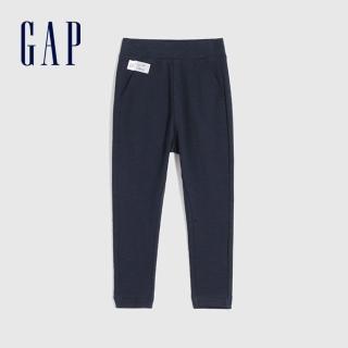 【GAP】男幼童 純棉基本款針織長褲(670506-藏青色)