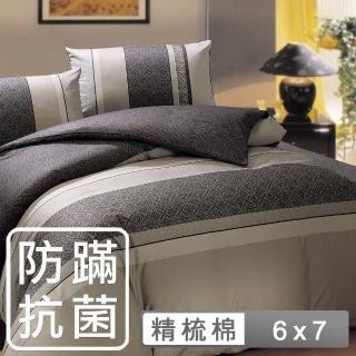 【HongYew 鴻宇】100%美國棉 防蹣抗菌 兩用被套-奧德賽 卡其黑(雙人)