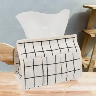 日式棉麻面紙盒-白格