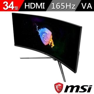 【MSI 微星】MPG ARTYMIS 343CQR 34型 UWQHD 1000R電競曲面顯示器