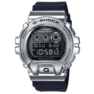 【CASIO 卡西歐】卡西歐G-SHOCK 金屬鬧鈴電子錶-銀(GM-6900-1 台灣公司貨)