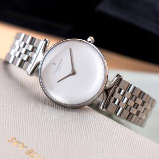 【Nordgreen】ND手錶 Unika 獨特 32mm 月光銀殼×白面 月光銀五珠精鋼錶帶(UN32SI5LSIXX)