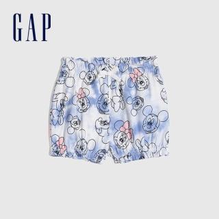 【GAP】嬰兒 Gap x Disney 迪士尼系列純棉短褲(681783-藍色紮染印花)
