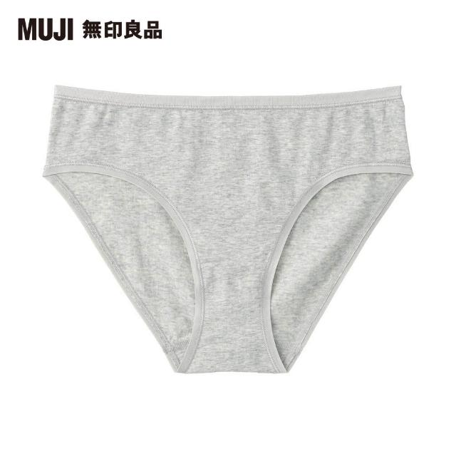 【MUJI 無印良品】女有機棉混彈性天竺無側縫中腰內褲(灰色)