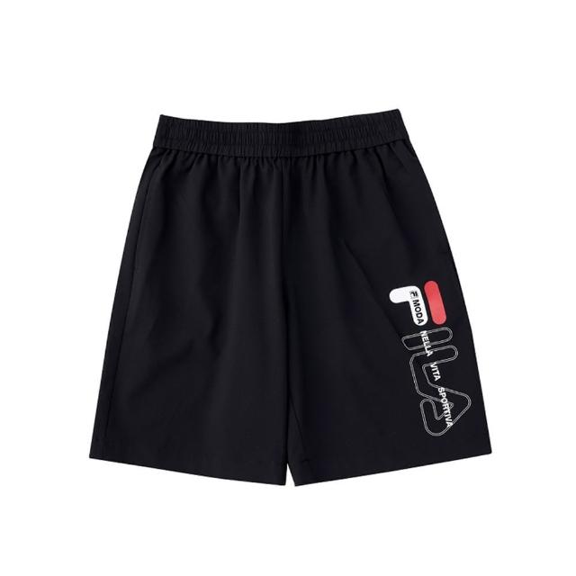 FILA【FILA】KIDS 童針織5分褲-黑(1SHV-4908-BK)