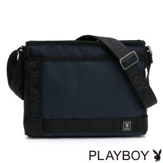 【PLAYBOY】下沉式斜背包 Navy系列(藍色)