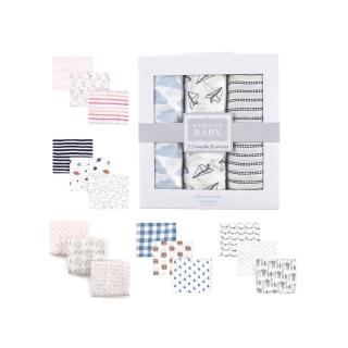 【Hudson Baby】嬰兒多用途純棉紗布巾包巾3入組(寶寶新生兒muslin浴巾/哺乳巾/推車毯/彌月禮)