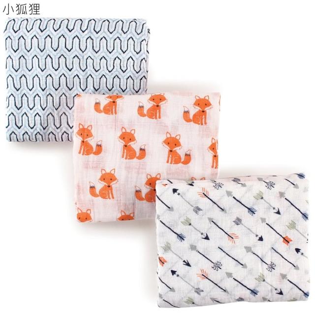 【Hudson Baby】嬰兒多用途純棉紗布巾包巾3入組(寶寶新生兒muslin浴巾/哺乳巾/推車毯/彌月禮)