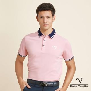 【Emilio Valentino 范倫鐵諾】簡約風格素面基本款POLO衫_粉紅(30-V3502)