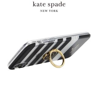 【KATE SPADE】黑桃logo手機指環(晶鑽黑)