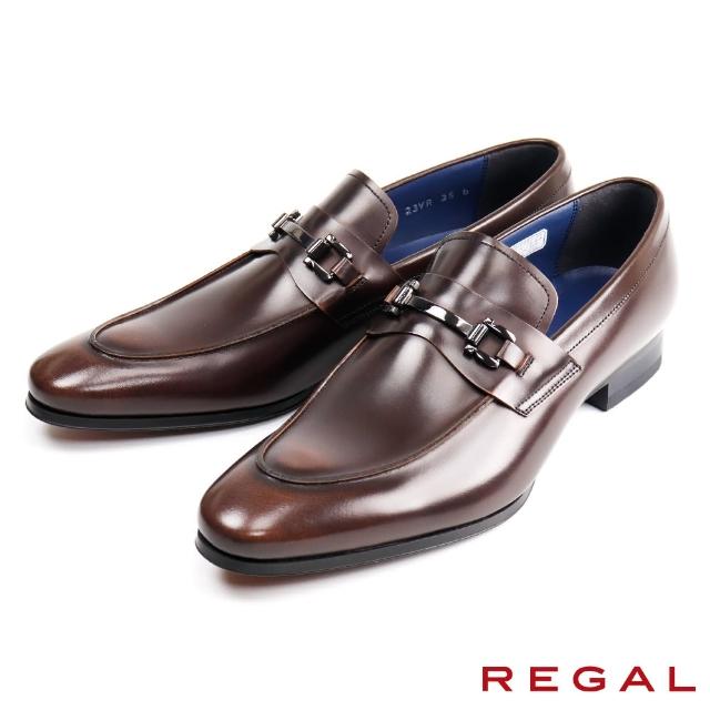 【REGAL】都會時尚馬銜扣樂福鞋 深棕色(23VR-DBR)