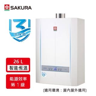 【SAKURA櫻花】H2690 26L 冷凝高效智能恆溫熱水器(LPG/FE式全省原廠安裝)