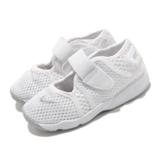 【NIKE 耐吉】休閒鞋 Little Rift TD 運動 童鞋 經典款 忍者鞋 舒適 魔鬼氈 穿搭 小童 白 灰(317415-111)
