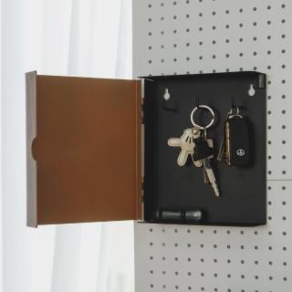 【完美主義】質感木紋牆面鑰匙盒/鑰匙收納盒(二色可選)