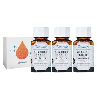 【Natural Fit 活粒適】維生素E 300IU膠囊 三入組(獨家德國進口微營養領導品牌)