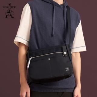 【PORTER INTERNATIONAL】NEW HEAT圓弧造型斜背包(深藍)