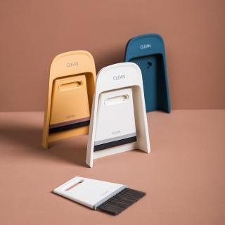 【桌面清潔】兩用桌面清掃組(掃把 掃帚 鍵盤刷 迷你簸箕 除塵刮水 桌面清潔刷 桌面小掃帚)